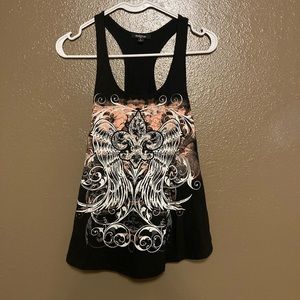 Ransom Small Black and Peach Tank Top Western